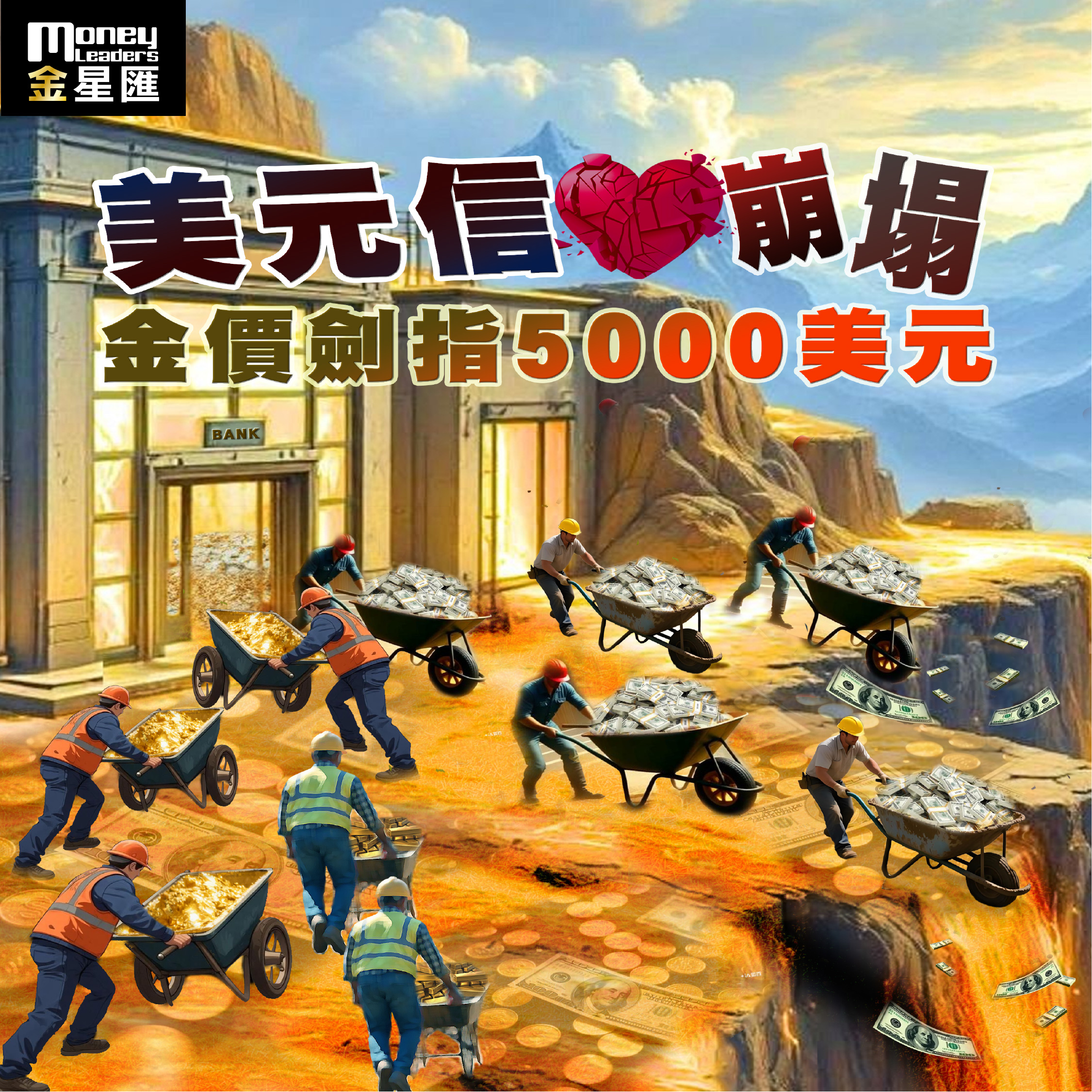 美元信心崩塌 金價劍指5000美元